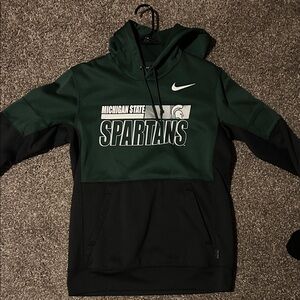 Nike Green and Black Spartans Hoodie